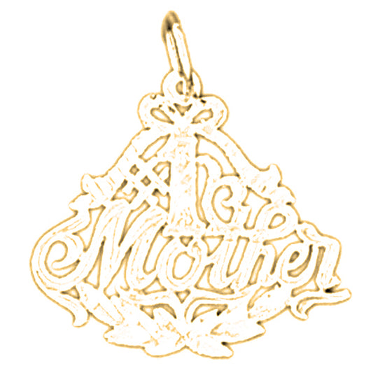 Yellow Gold-plated Silver #1 Mother Pendant