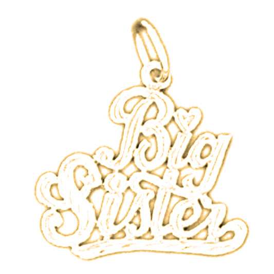 Yellow Gold-plated Silver Big Sister Pendant