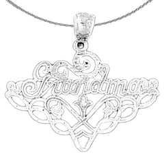 Sterling Silver Grandma Pendant (Rhodium or Yellow Gold-plated)