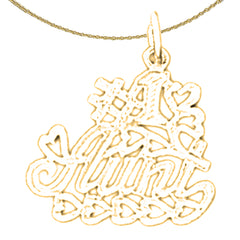 Sterling Silver #1 Aunt Pendant (Rhodium or Yellow Gold-plated)