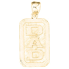 Yellow Gold-plated Silver Dad Pendant