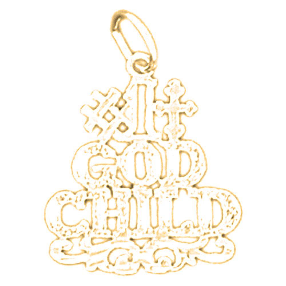 Yellow Gold-plated Silver #1 God Child Pendant