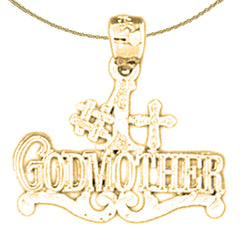 Sterling Silver #1 Godmother Pendant (Rhodium or Yellow Gold-plated)