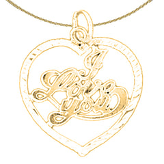 Sterling Silver I Love You Pendant (Rhodium or Yellow Gold-plated)