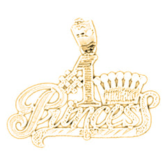 Yellow Gold-plated Silver #1 Princess Pendant