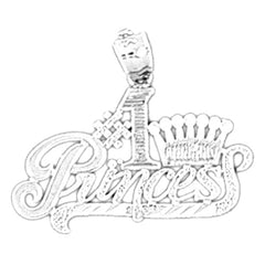 Sterling Silver #1 Princess Pendant