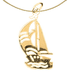Segelboot-Anhänger aus Sterlingsilber (rhodiniert oder gelbvergoldet)