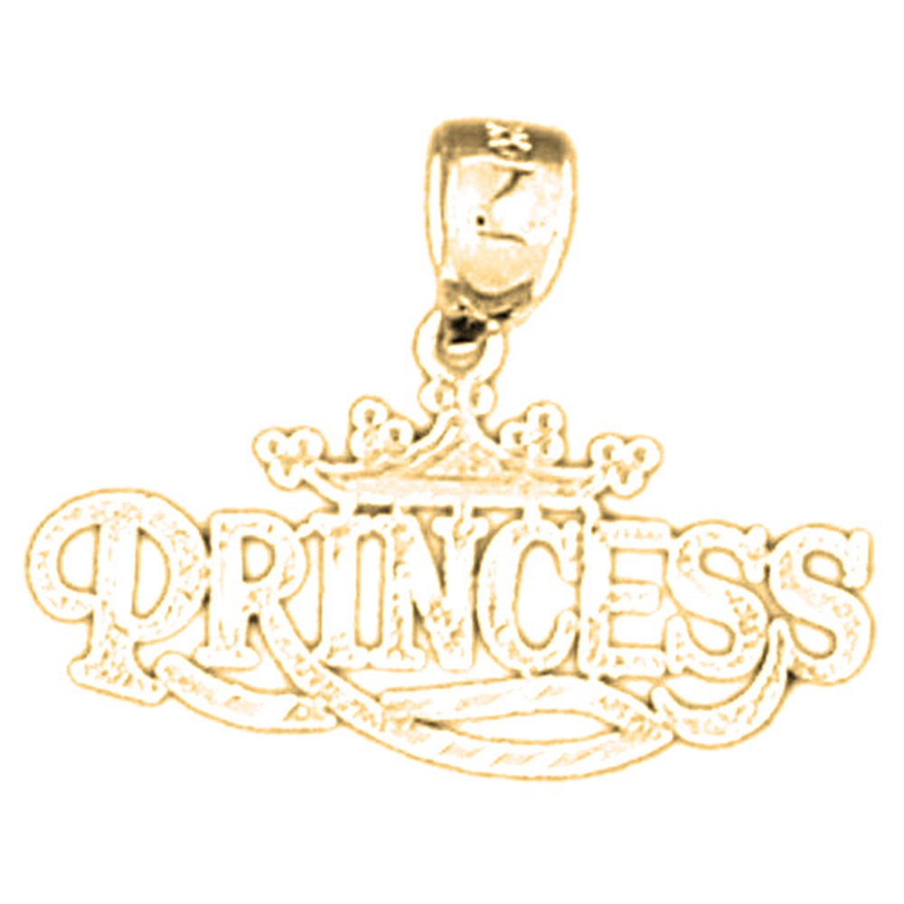 Yellow Gold-plated Silver Princess Pendant