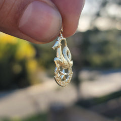 Colgante con signo del zodíaco Capricornio en plata de ley (chapado en rodio o oro amarillo)