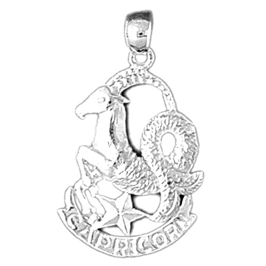 Sterling Silver Capricorn Zodiac Sign Pendant