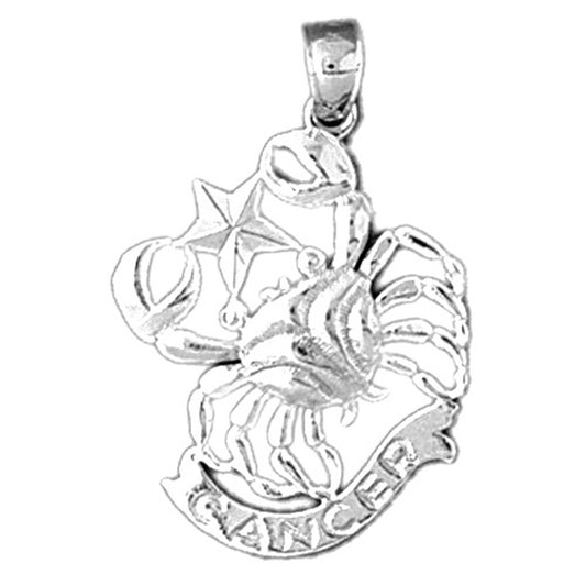 Sterling Silver Cancer Zodiac Sign Pendant