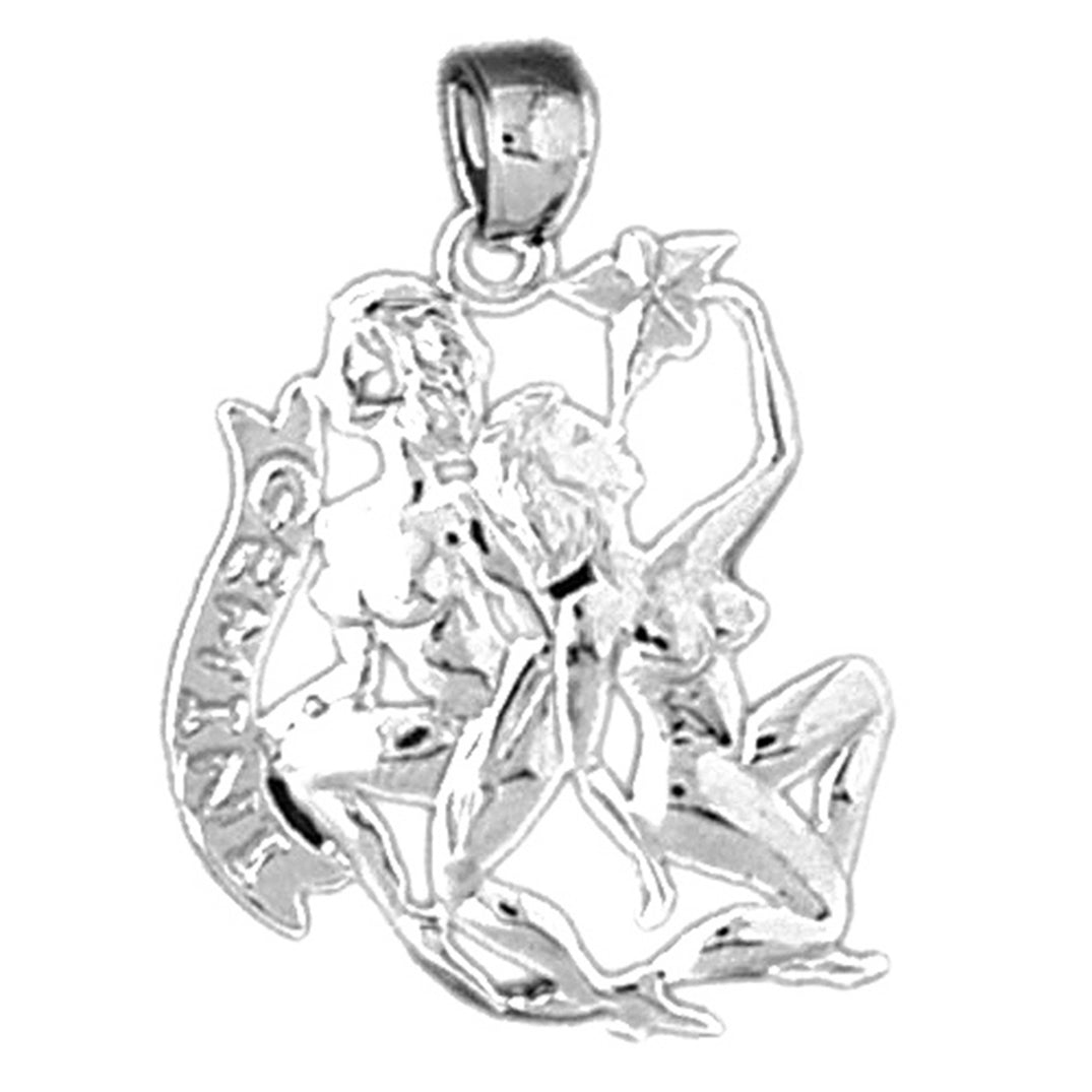 Sterling Silver Gemini Zodiac Sign Pendant