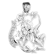 Sterling Silver Gemini Zodiac Sign Pendant