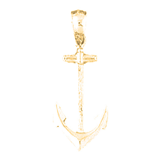 Yellow Gold-plated Silver Anchor Pendant