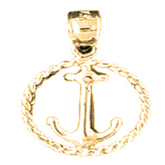 Yellow Gold-plated Silver Anchor Pendant