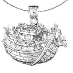 Colgante del Arca de Noé en plata de ley (bañado en rodio o oro amarillo)