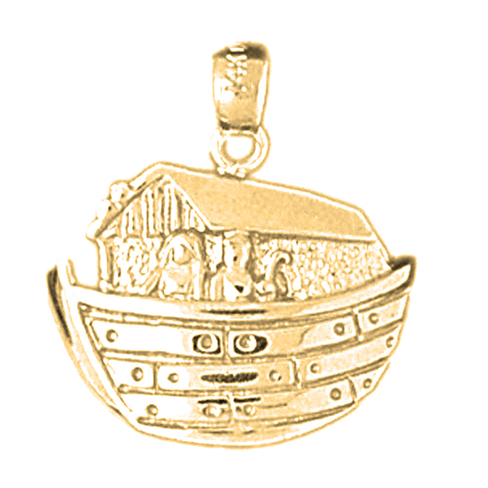 Yellow Gold-plated Silver Noah's Ark Pendant