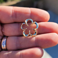 Sterling Silver Flower Pendant (Rhodium or Yellow Gold-plated)