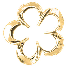 Sterling Silver Flower Pendant (Rhodium or Yellow Gold-plated)