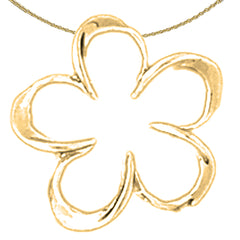 Sterling Silver Flower Pendant (Rhodium or Yellow Gold-plated)