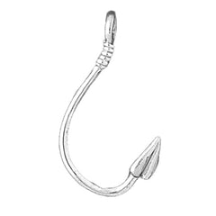 Sterling Silver 3D Fish Hook Pendant