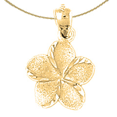 Sterling Silver Flower Pendant (Rhodium or Yellow Gold-plated)