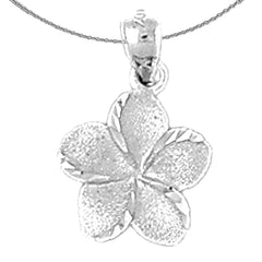 Sterling Silver Flower Pendant (Rhodium or Yellow Gold-plated)