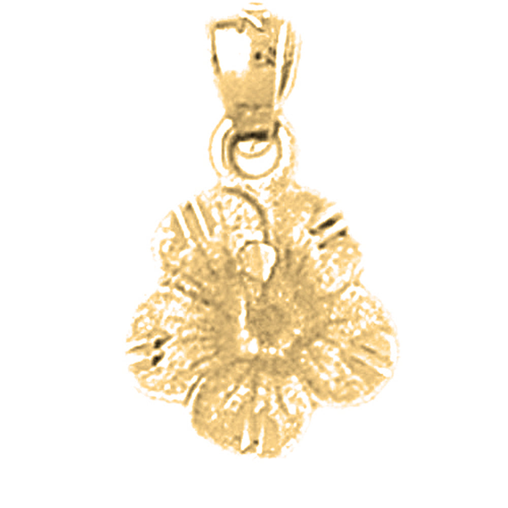 Yellow Gold-plated Silver Flower Pendant