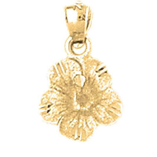 Yellow Gold-plated Silver Flower Pendant