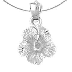 Sterling Silver Flower Pendant (Rhodium or Yellow Gold-plated)