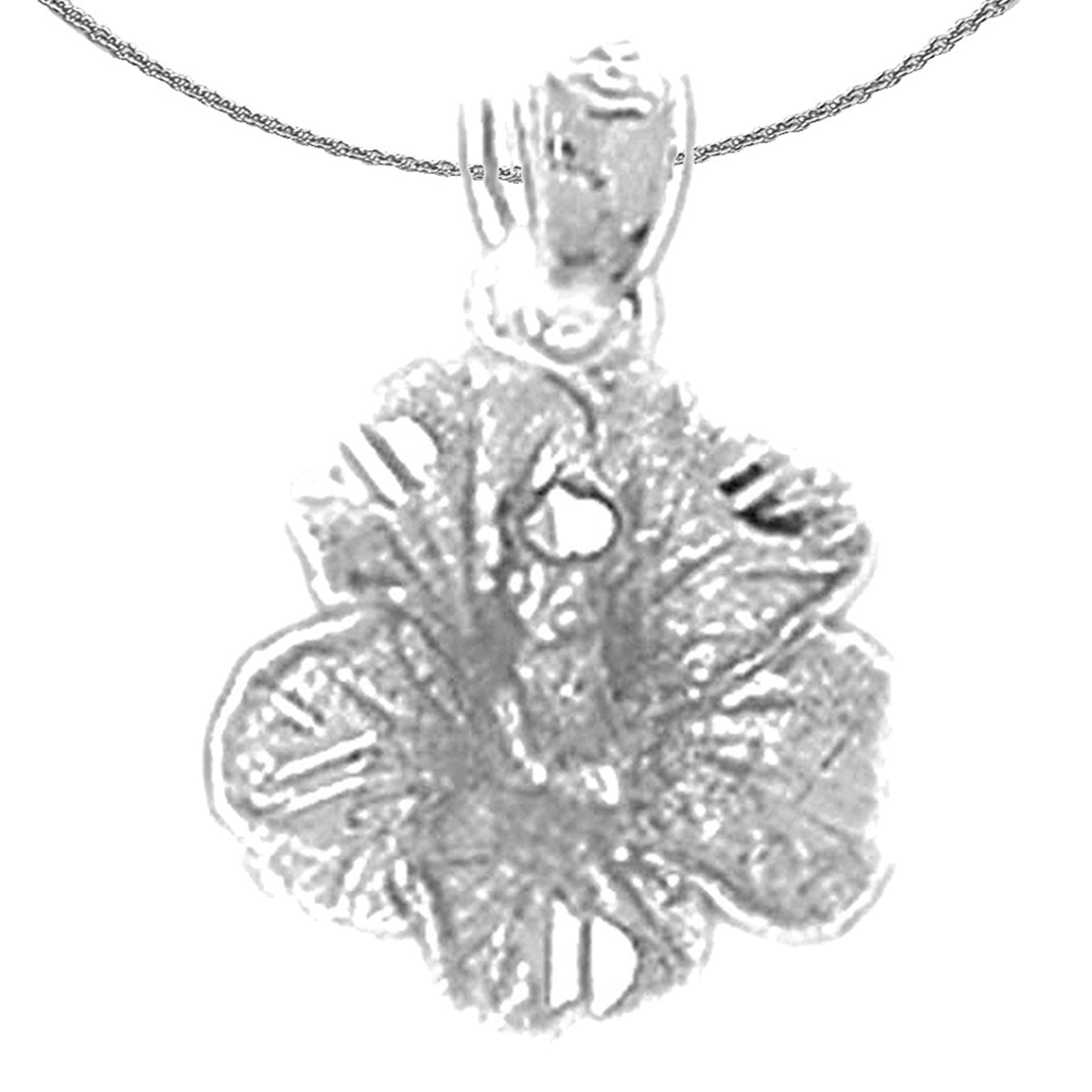 Sterling Silver Flower Pendant (Rhodium or Yellow Gold-plated)
