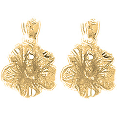 14K or 18K Gold 18mm Plumeria Flower Earrings