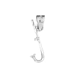 Sterling Silver 3D Fish Hook Pendant