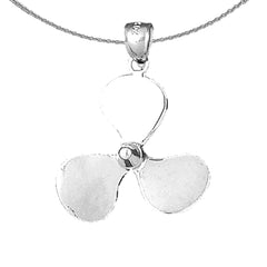 Sterling Silver Propeller Pendant (Rhodium or Yellow Gold-plated)