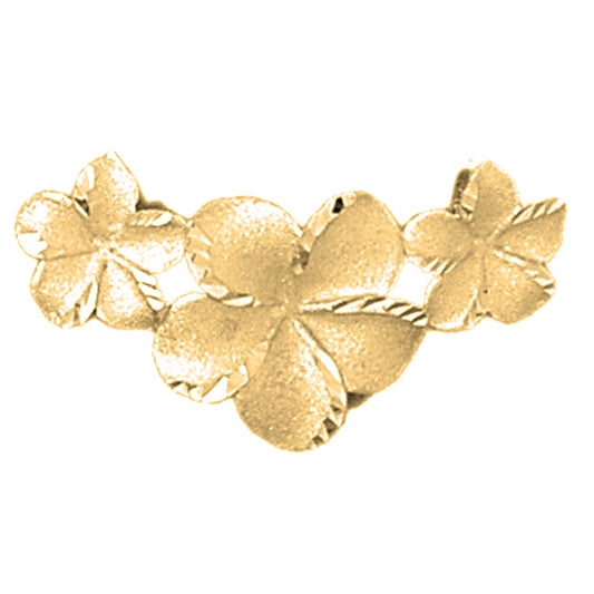 Yellow Gold-plated Silver Flower Pendant