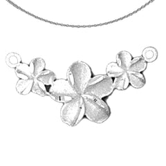 Sterling Silver Flower Pendant (Rhodium or Yellow Gold-plated)