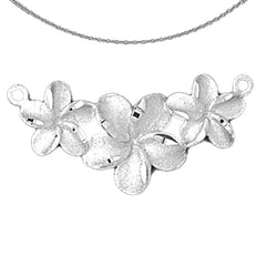 Sterling Silver Flower Pendant (Rhodium or Yellow Gold-plated)