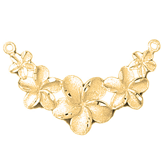 Yellow Gold-plated Silver Flower Pendant