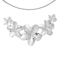 Sterling Silver Flower Pendant (Rhodium or Yellow Gold-plated)