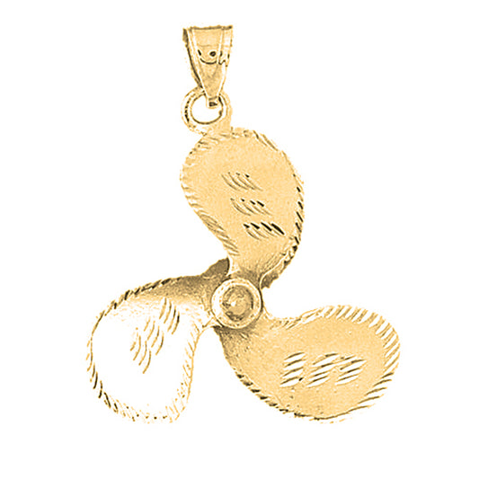 Yellow Gold-plated Silver Propeller Pendant