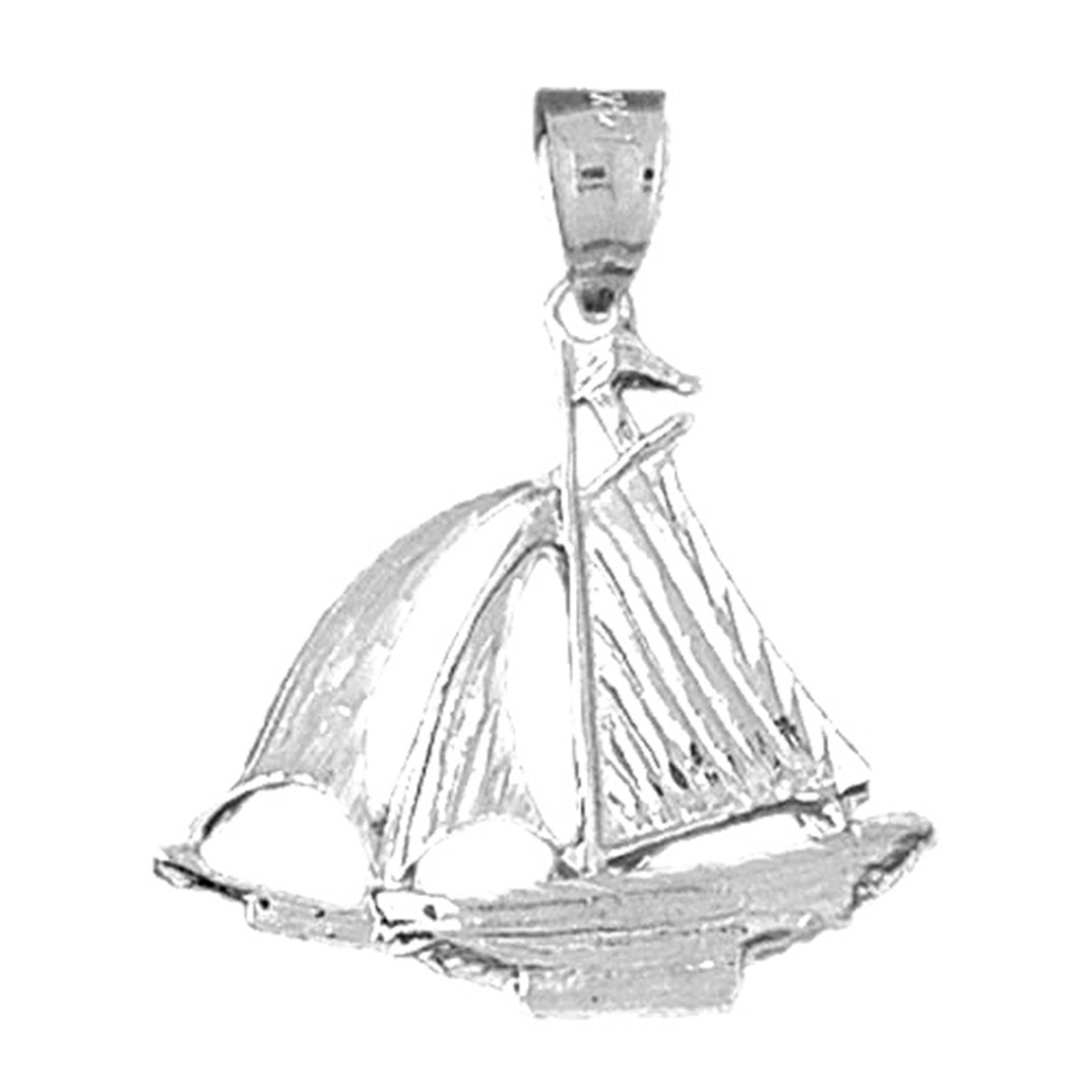 Sterling Silver 3D Sailboat Pendant