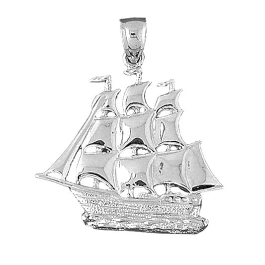Sterling Silver Pirate Ship Pendant
