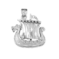 Sterling Silver 3D Pirate Ship Pendant