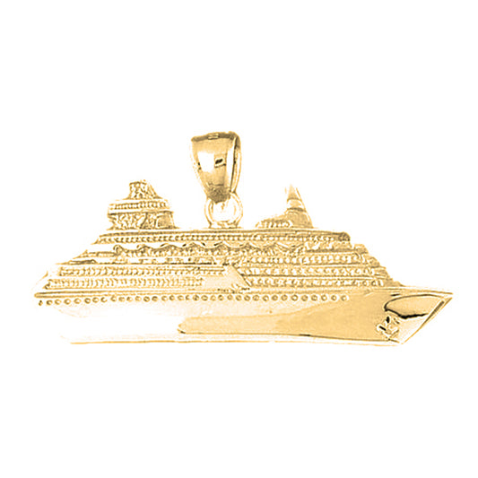 Yellow Gold-plated Silver Cruise Ship Pendant