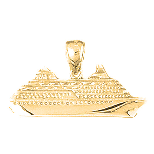 Yellow Gold-plated Silver Cruise Ship Pendant