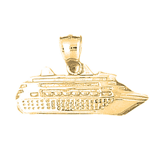 Yellow Gold-plated Silver Cruise Ship Pendant