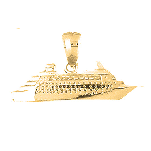 Yellow Gold-plated Silver Cruise Ship Pendant