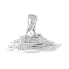 Sterling Silver 3D Cruise Ship Pendant