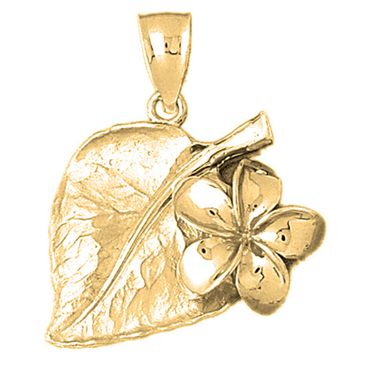 Yellow Gold-plated Silver Flower Pendant