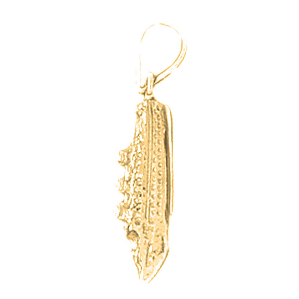 Yellow Gold-plated Silver 3D Cruise Ship Pendant